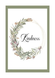 A wreath with the word kindness written in it.