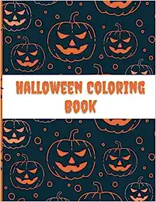 A halloween coloring book with pumpkins and bats.