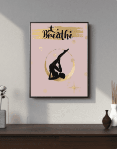 A poster of a person doing a handstand.